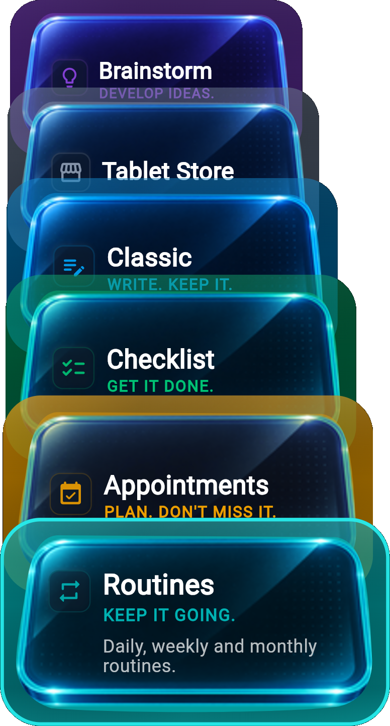 Note 711 Home Tablet stack